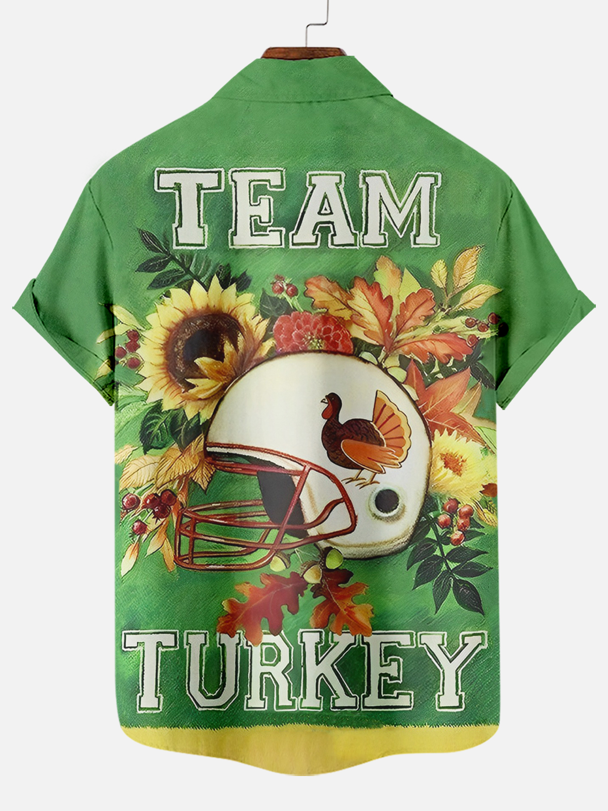 Thanksgiving Rugby Cap Print Short Sleeve Shirt