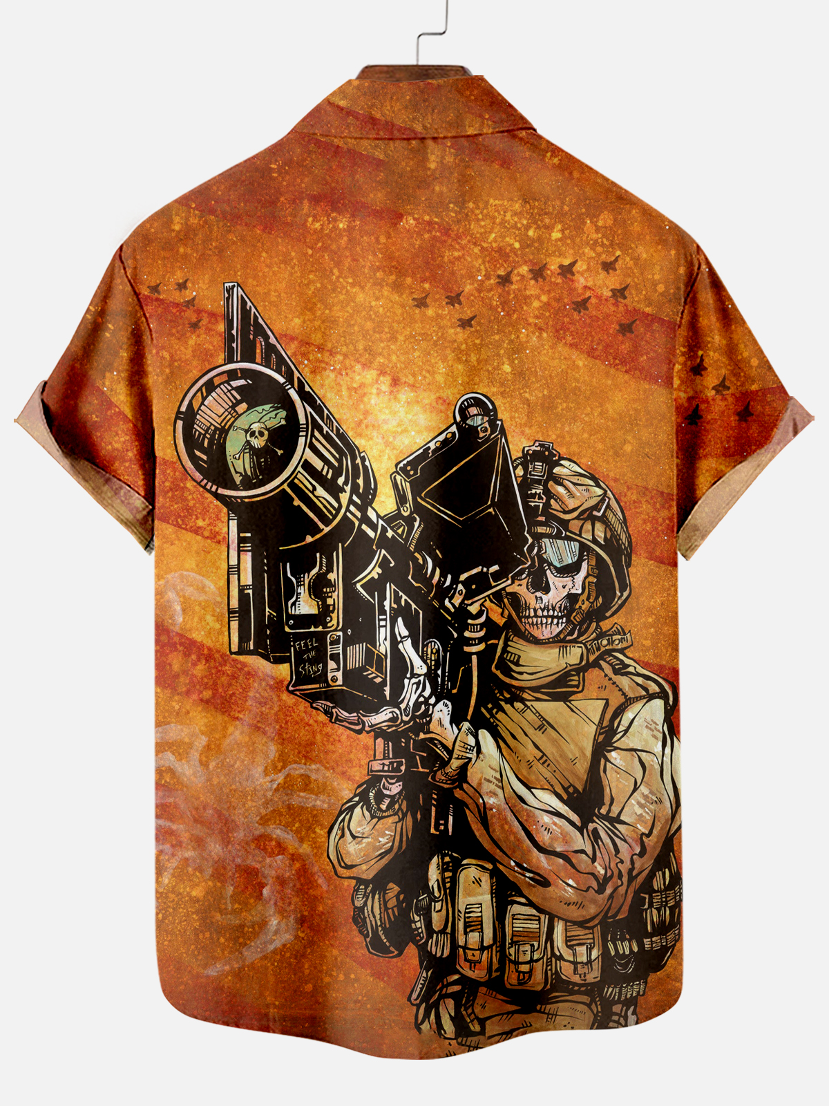 Men's Classic Day of the Dead Skull Graphic Short Sleeve Shirt
