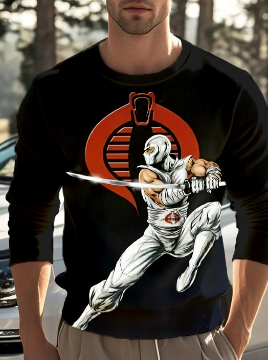 Men's Casual Cartoon Graphic Long Sleeve T-Shirt