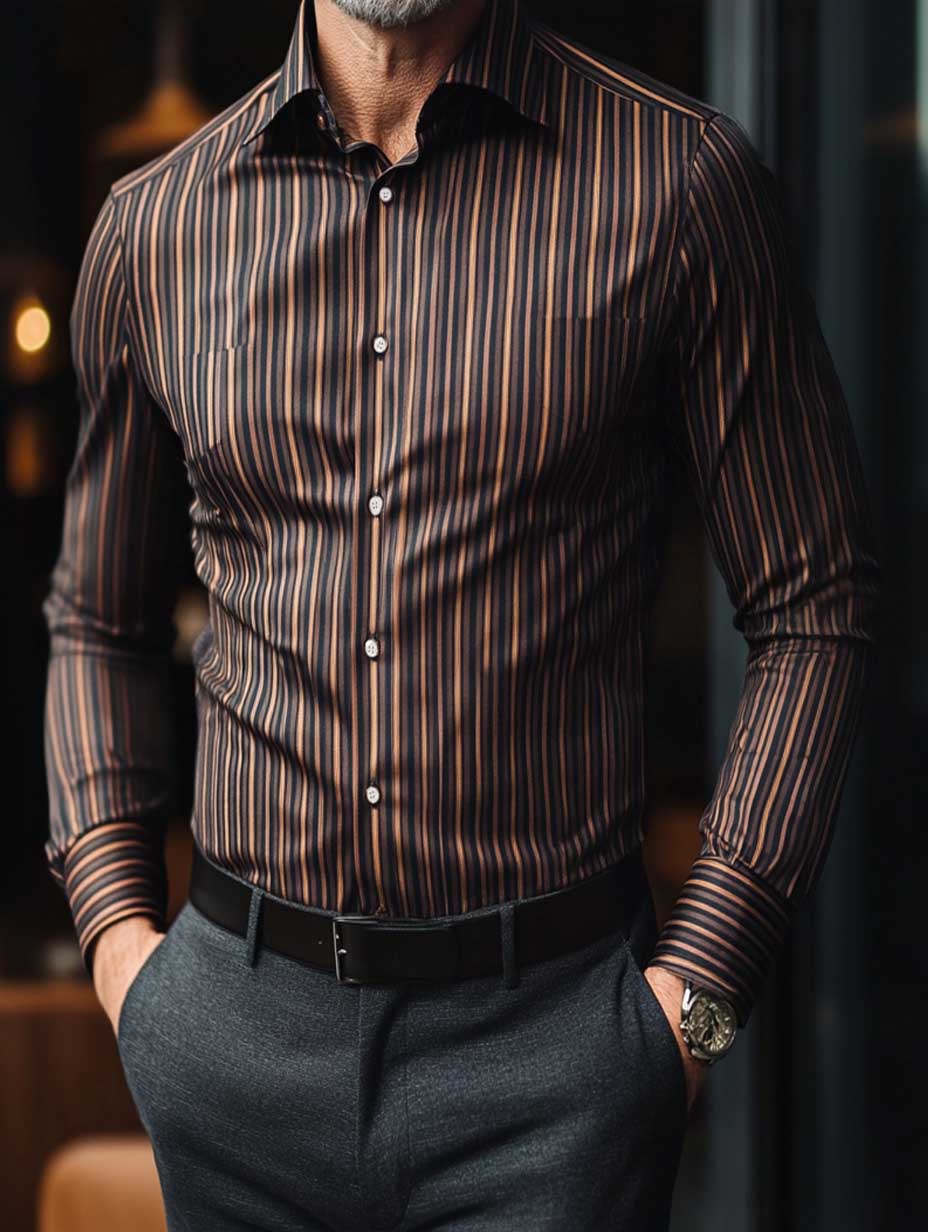 Men's Business Casual Button-Down Shirt