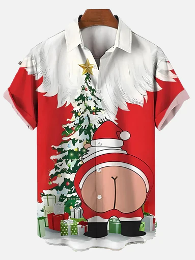 Men's Christmas Funny Graphic Short Sleeve Shirt