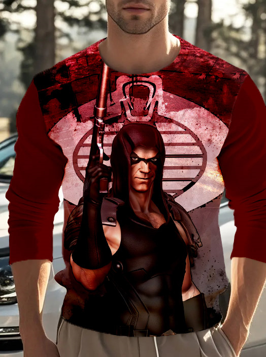 Men's Casual Cartoon Graphic Long Sleeve T-Shirt