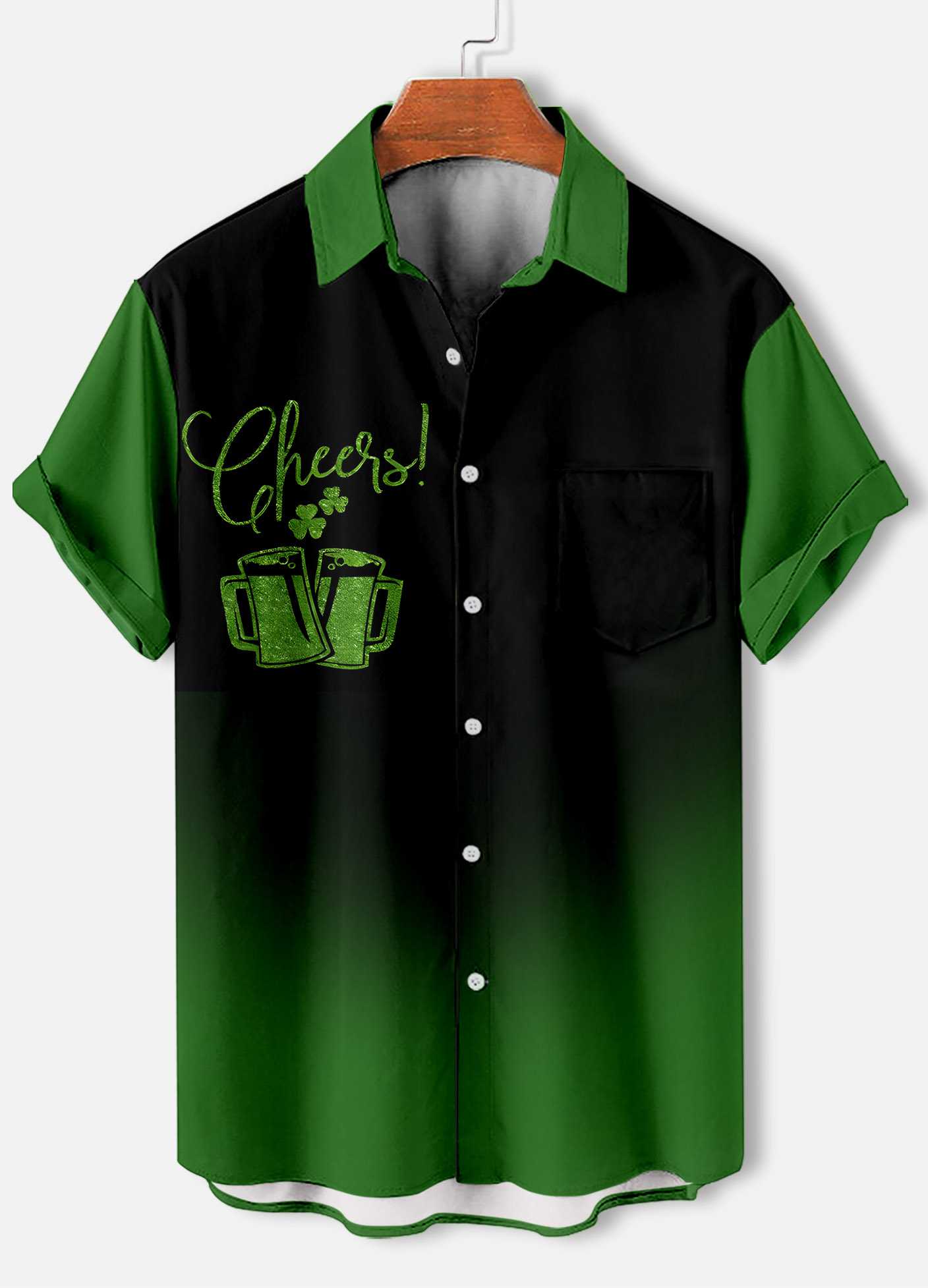 Men's Casual St. Patrick's Day Graphic Short Sleeve Shirt