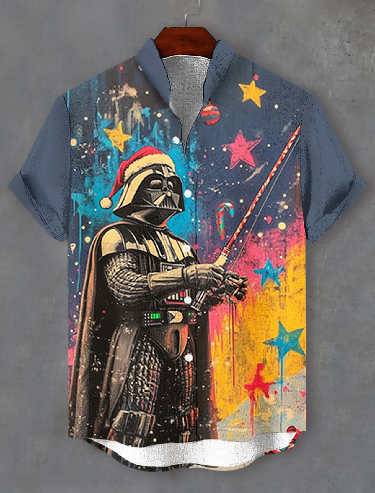 Men's Classic Movie Christmas Graphic Short Sleeve Shirt