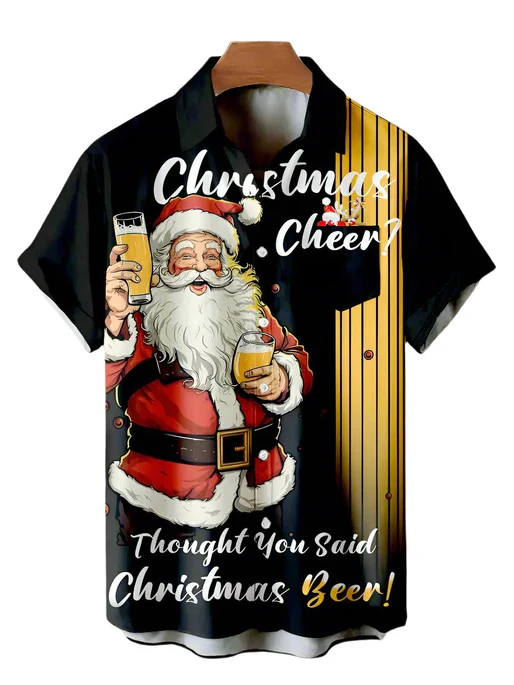 Men's Christmas Funny Graphic Short Sleeve Shirt