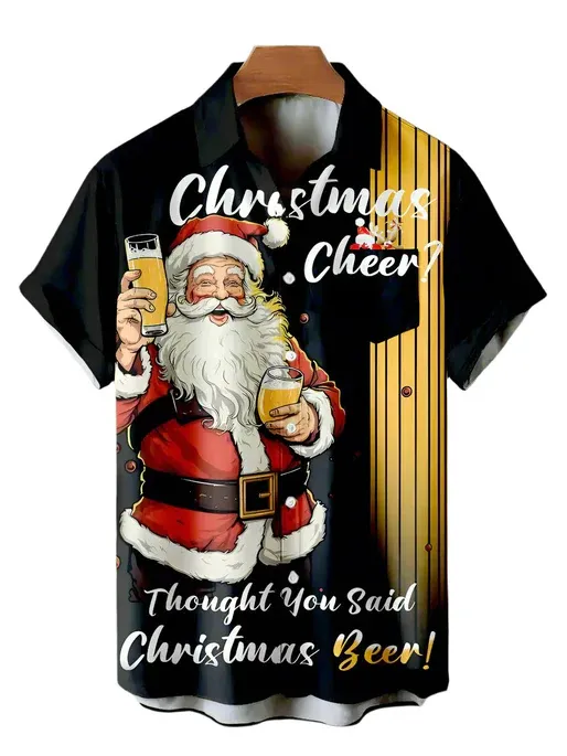 Men's Christmas Funny Graphic Short Sleeve Shirt
