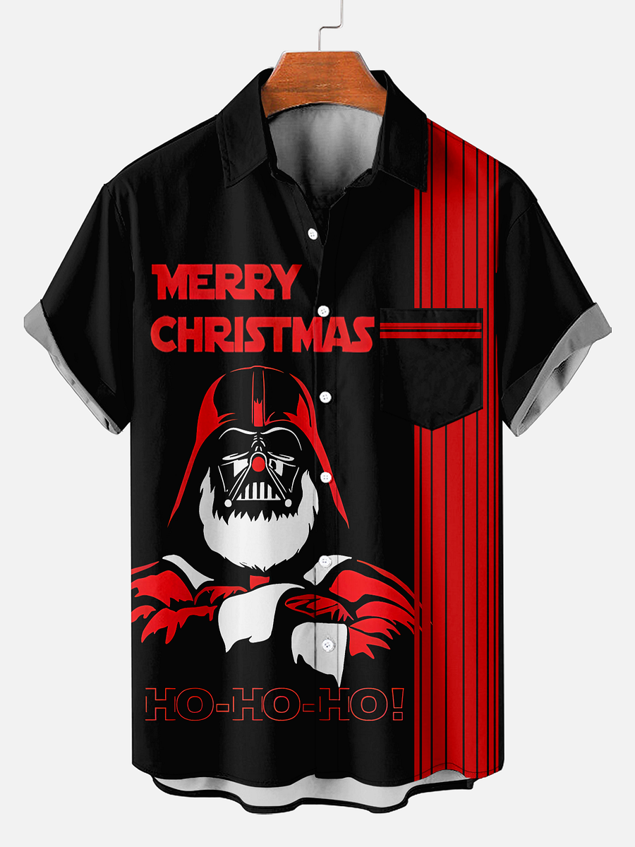 Men's Comfy Christmas Stripe Print Shirt