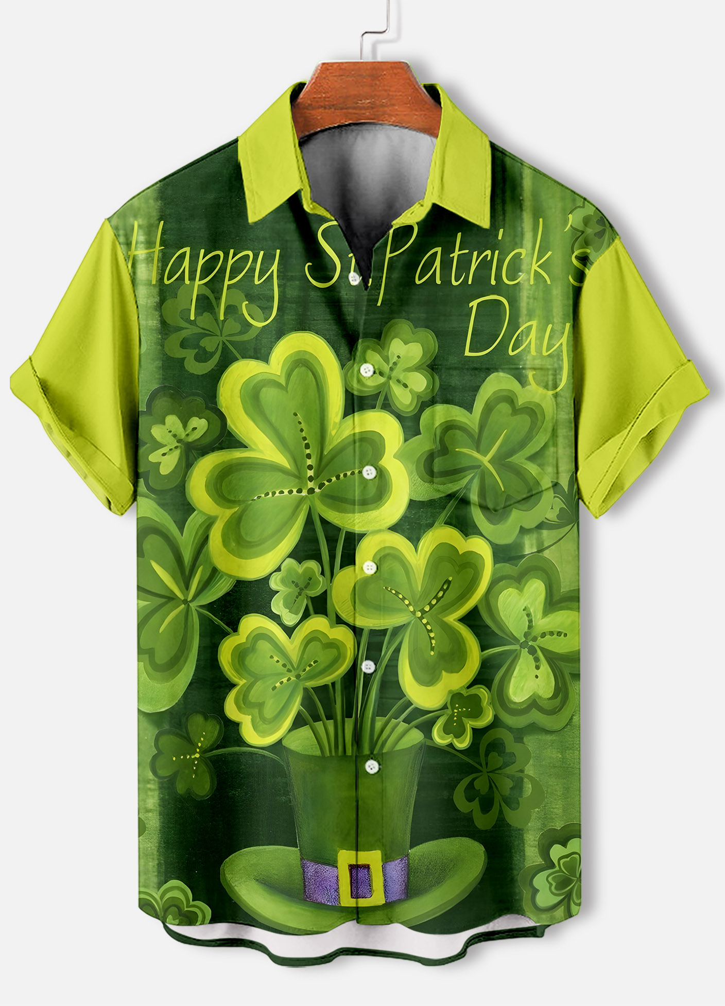 Men's Casual St. Patrick's Day Graphic Short Sleeve Shirt
