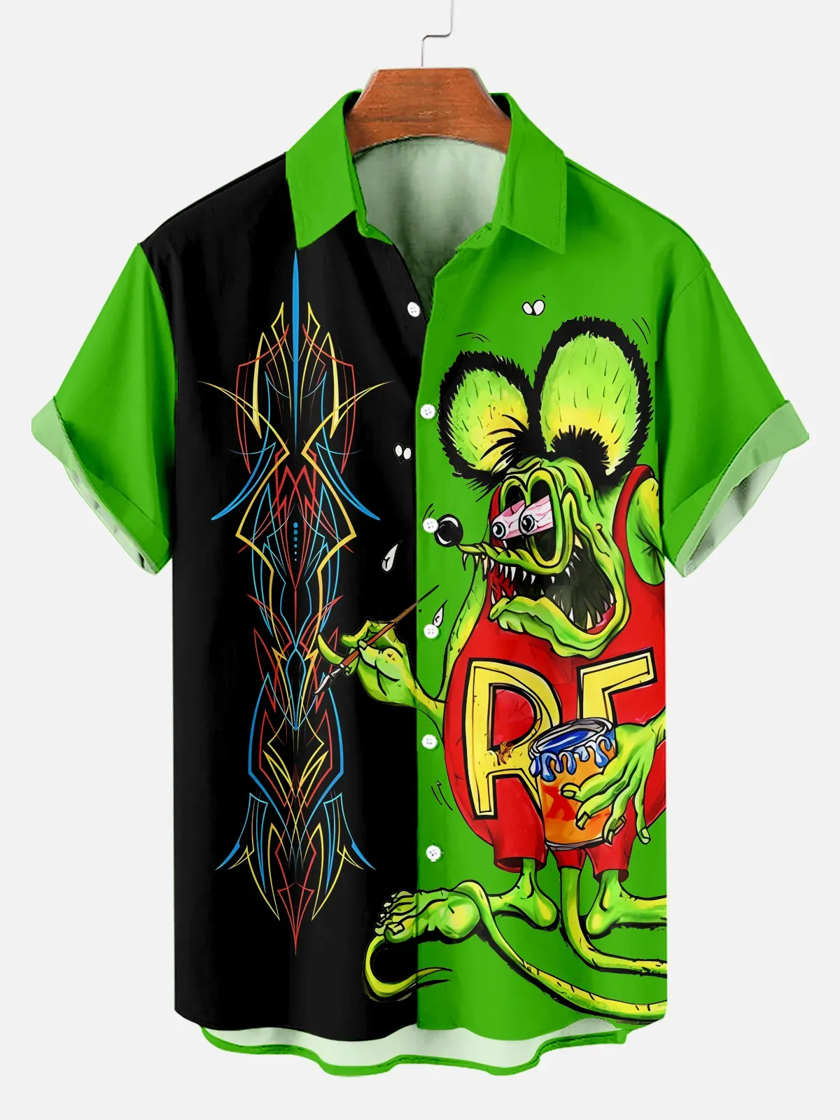 Men's Retro Comic Cartoon Classic Character Graphic Short Sleeve Shirt