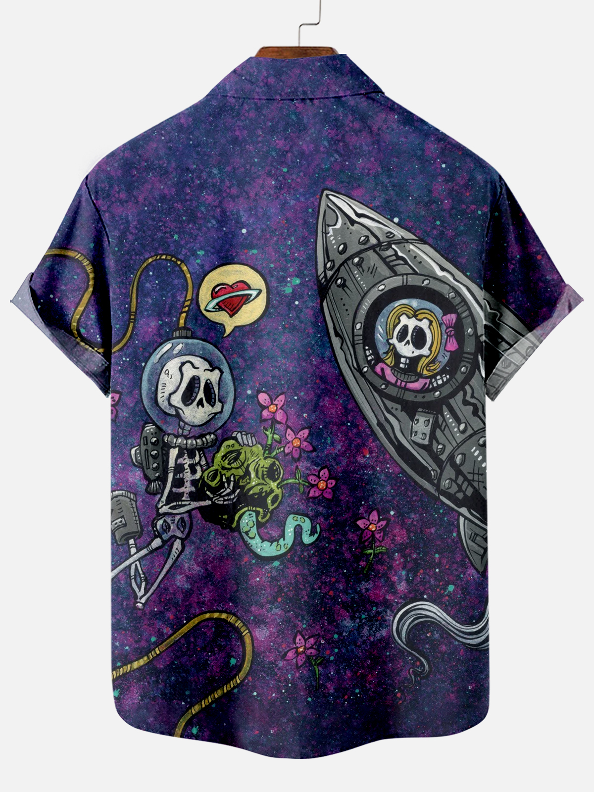 Men's Classic Day of the Dead Skull Graphic Short Sleeve Shirt