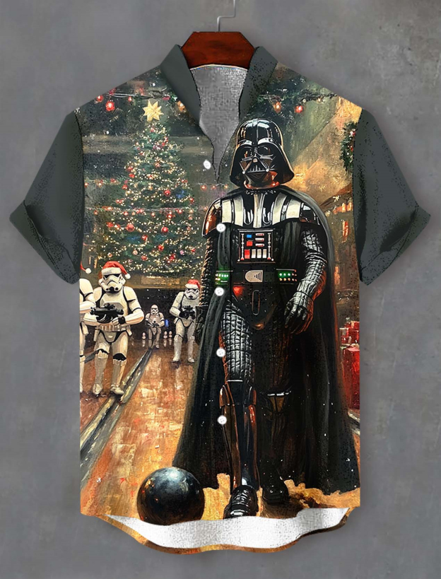 Men's Classic Movie Christmas Graphic Short Sleeve Shirt