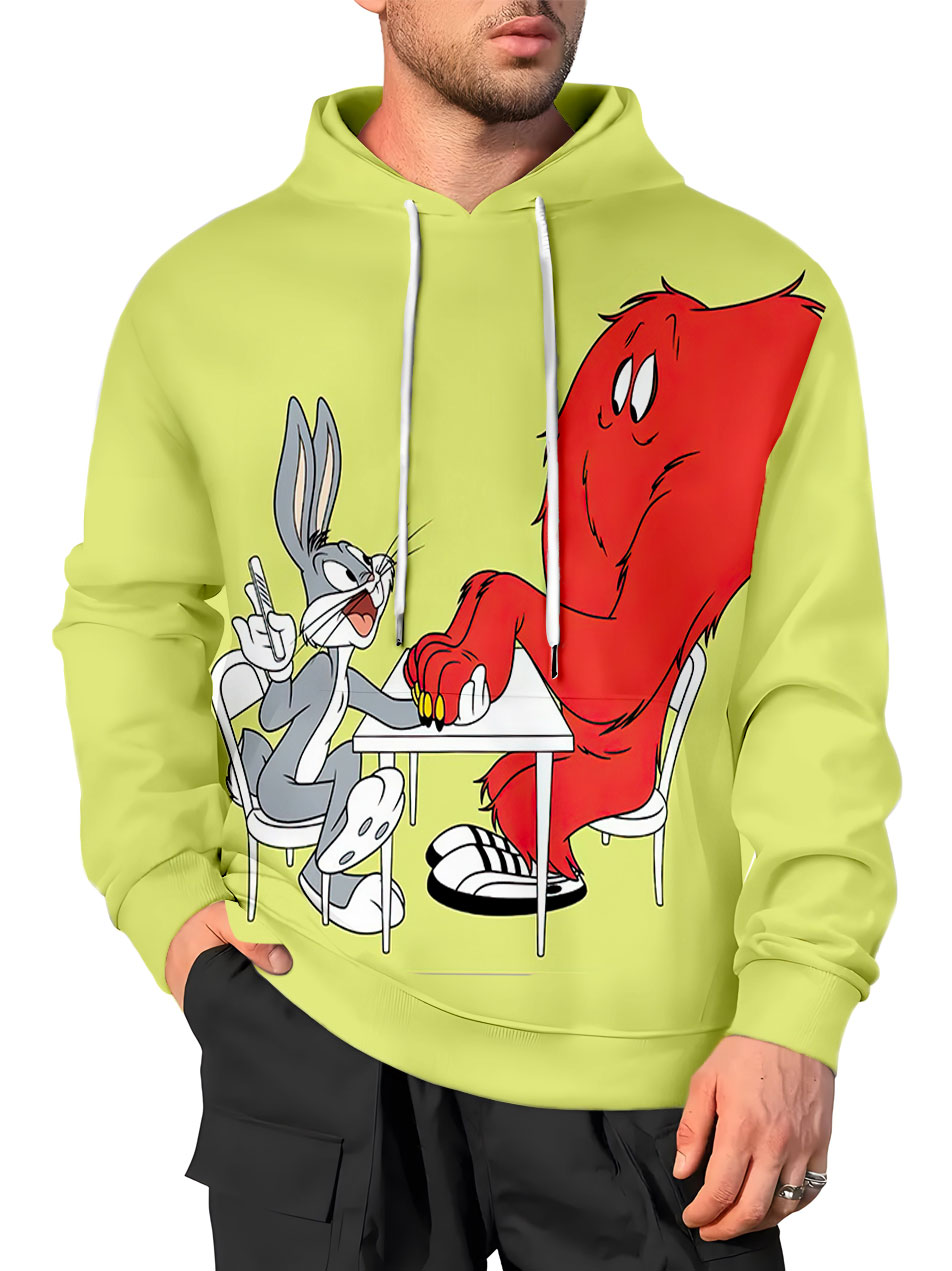 Men's Casual Art Cartoon Graphic Hoodie