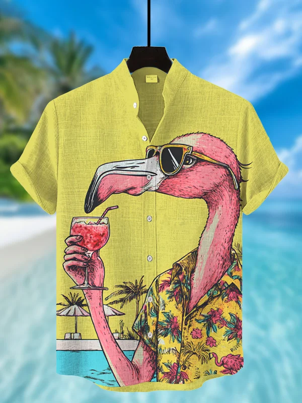 Men's Hawaiian Fun Animal Print Short Sleeve Shirt