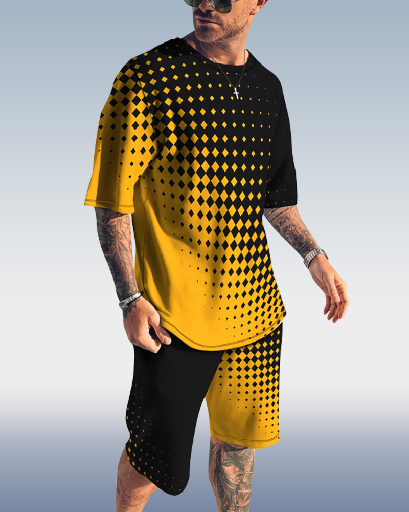 Men's spring and summer print suit 057