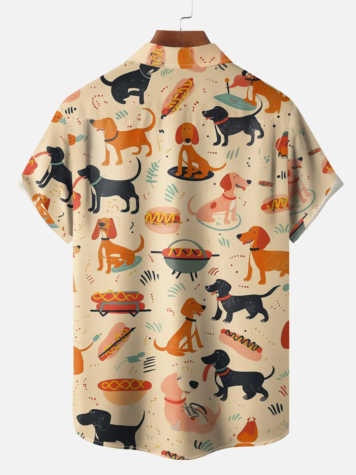 BBQ Lover Graphic Print Hawaiian Short Sleeve Shirt