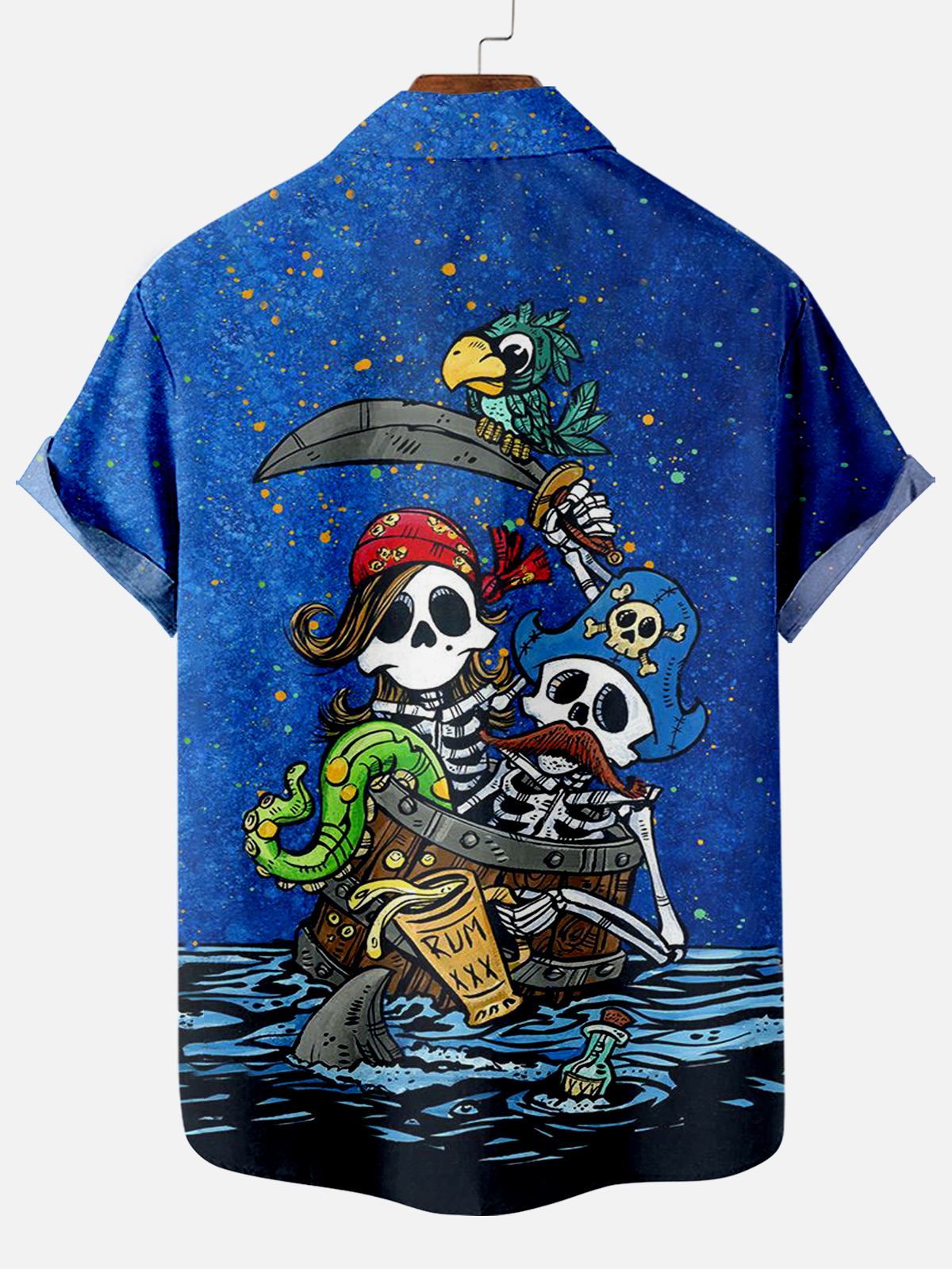 Men's Classic Day of the Dead Skull Graphic Short Sleeve Shirt