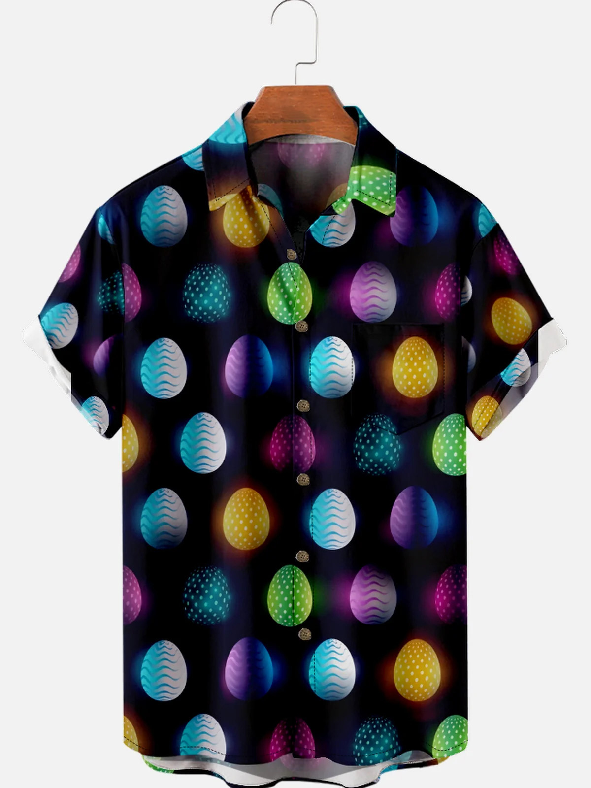 Men's Easter Print Short Sleeve Shirt