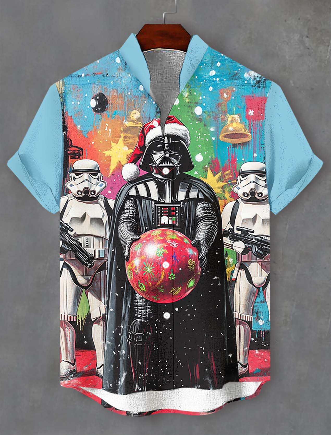 Men's Classic Movie Christmas Graphic Short Sleeve Shirt