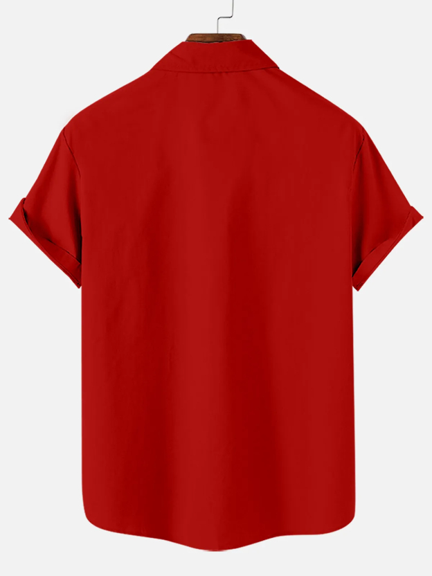 Men's Classic Christmas Elk Fun Short Sleeve Shirt