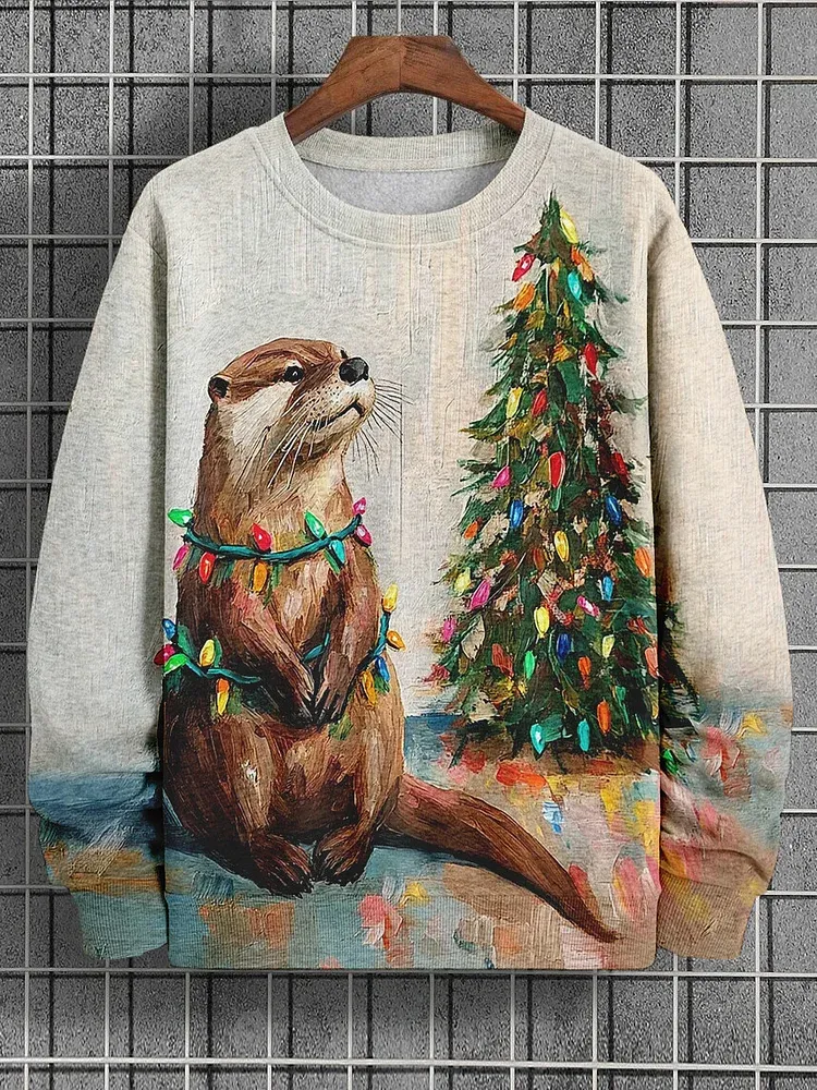 Men's Christmas Funny Art Print Casual Sweatshirt