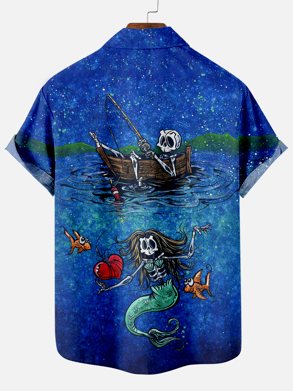 Men's Classic Day of the Dead Skull Graphic Short Sleeve Shirt