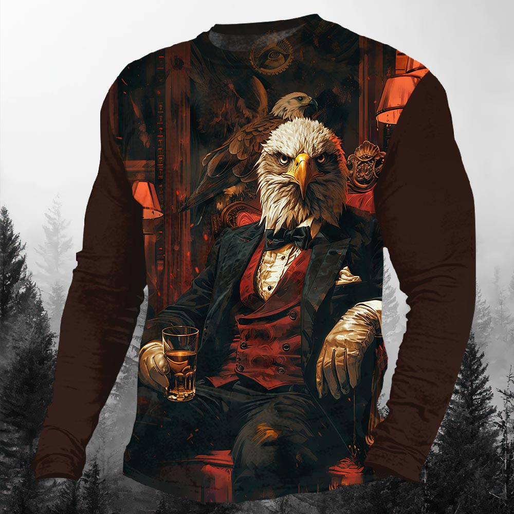 Men's Casual Cartoon Graphic Long Sleeve T-Shirt