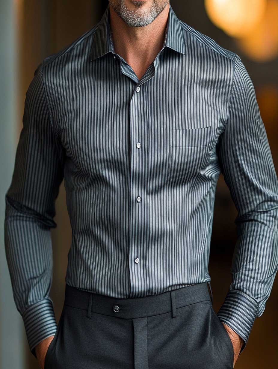 Men's Business Casual Button-Down Shirt