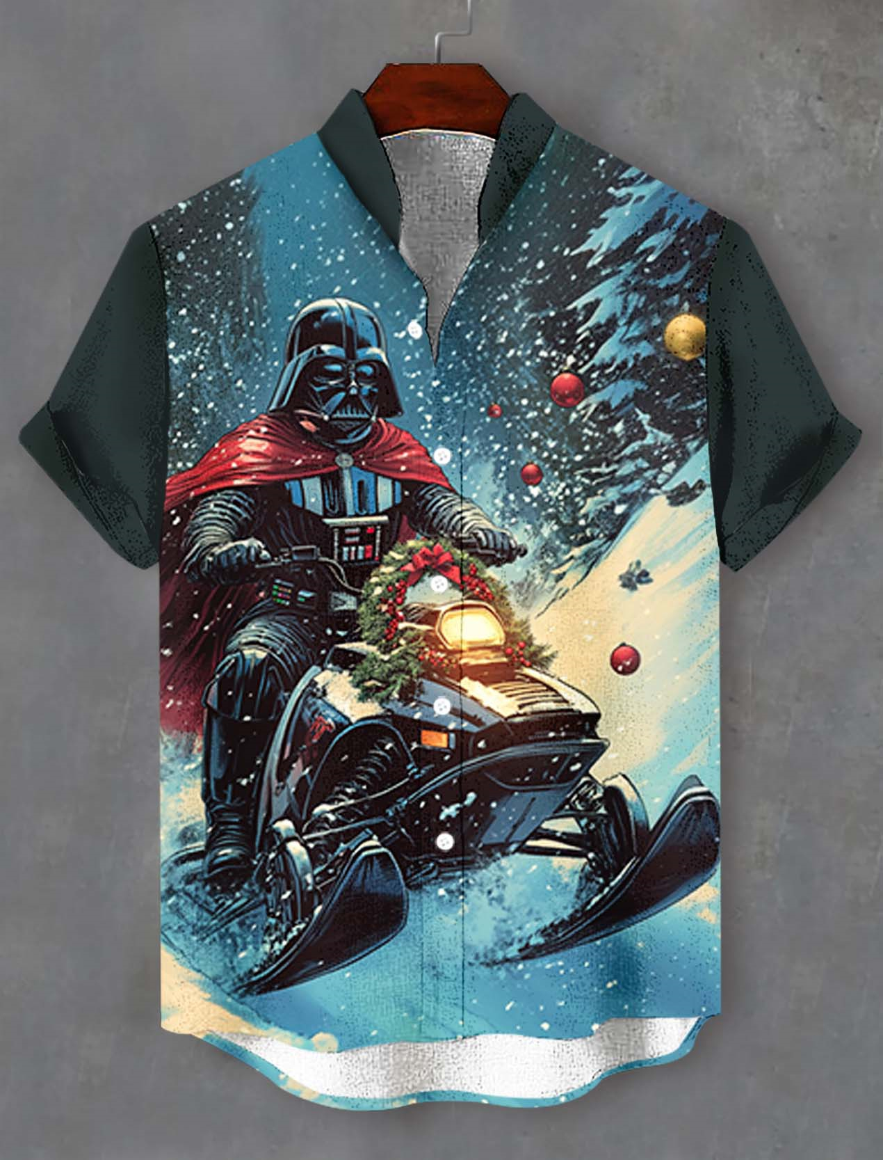 Men's Classic Movie Christmas Graphic Short Sleeve Shirt