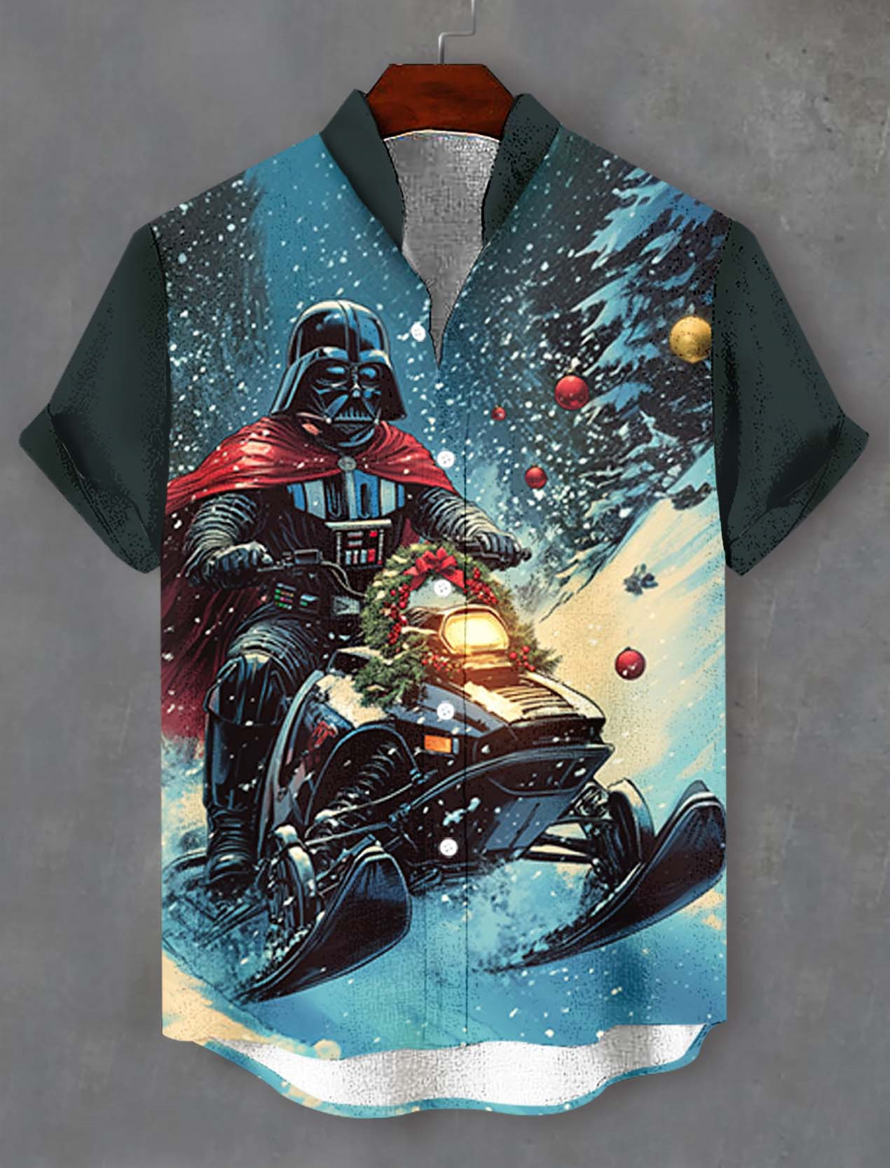 Men's Classic Movie Christmas Graphic Short Sleeve Shirt