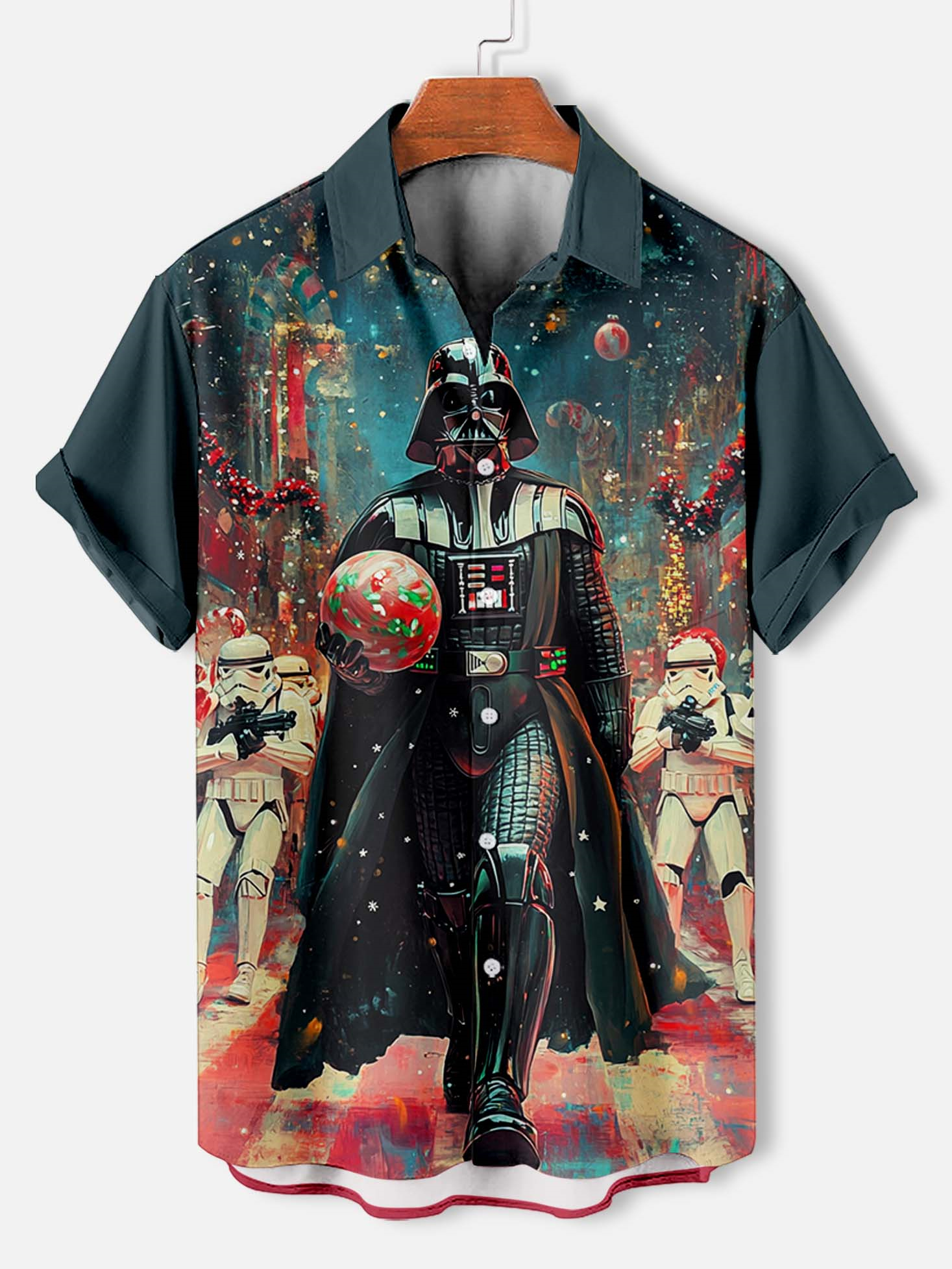 Men's Classic Movie Christmas Graphic Short Sleeve Shirt