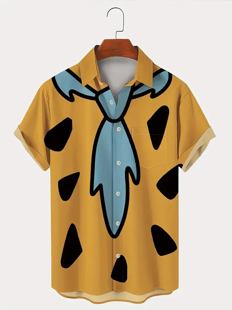 Men's Casual Contrast Color Short Sleeve Shirt