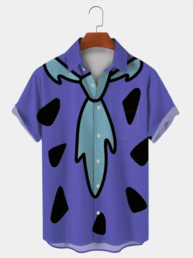 Men's Casual Contrast Color Short Sleeve Shirt