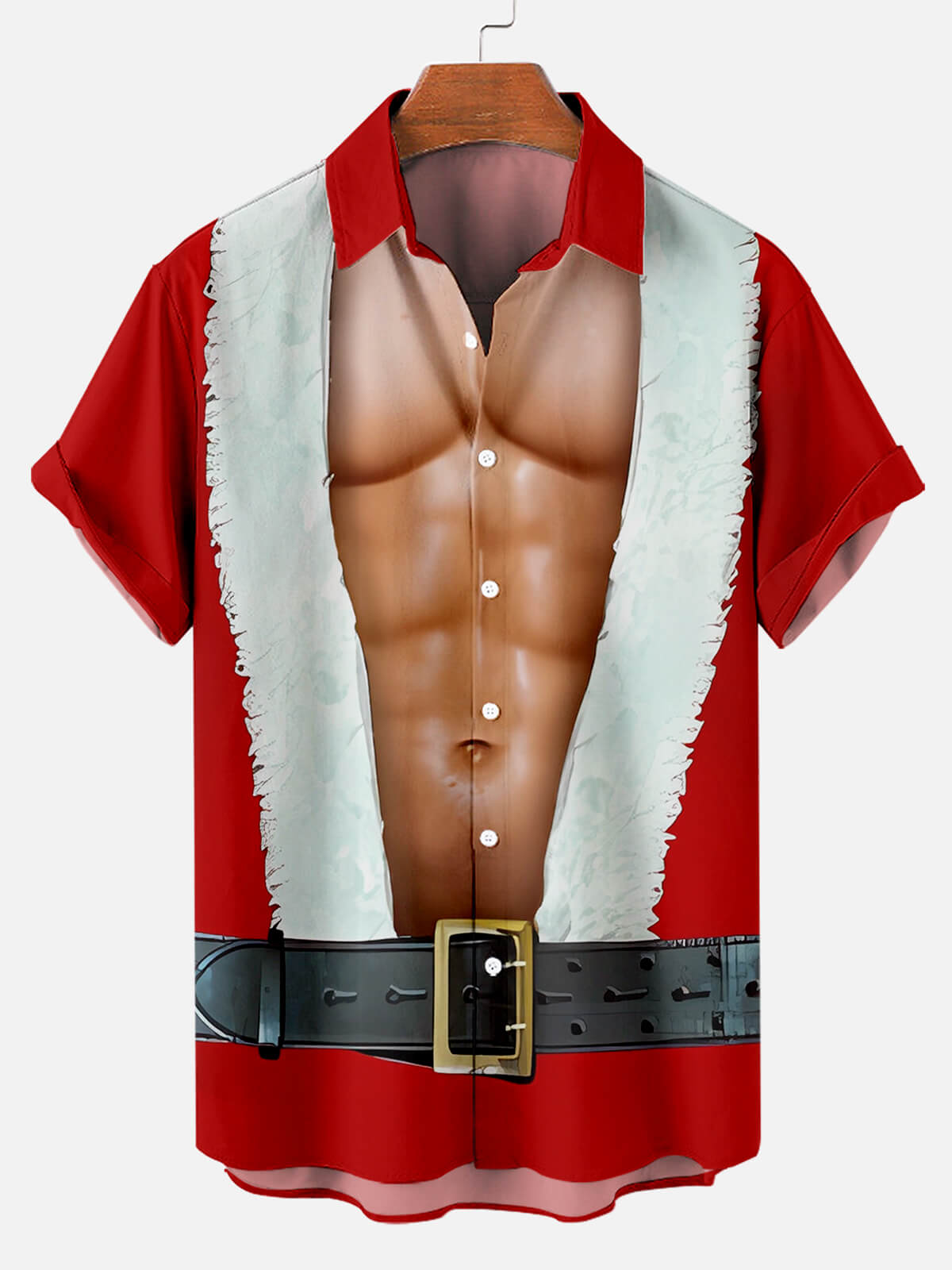 Muscle Men Christmas Party Short Sleeve Shirt