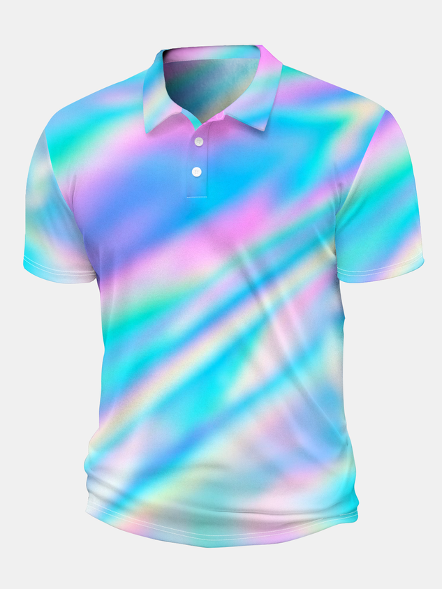 Hardaddy Moisture-wicking Golf Polo Gradient Color Tropical Plants Animals