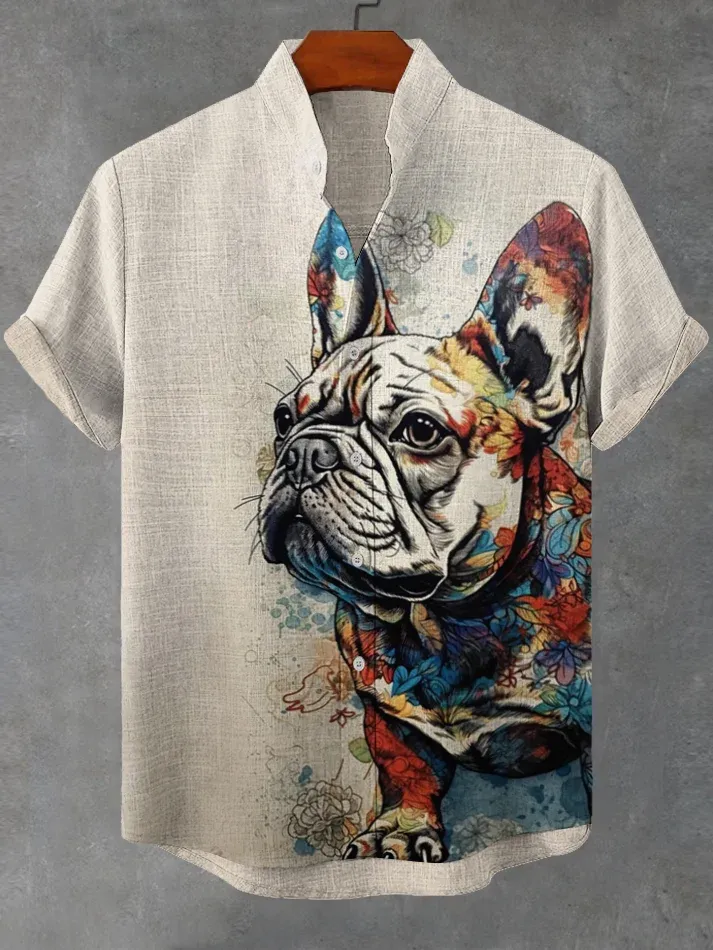 Men's Retro Brave Tom and Jerry Cartoon Graphic Short Sleeve Shirt