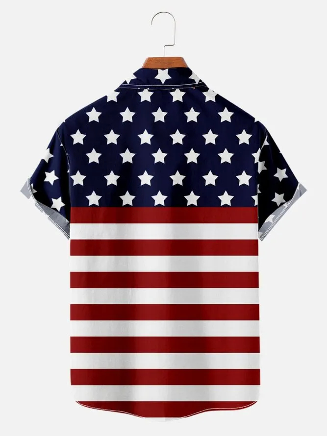 Men's Plus Size Casual American Flag Day