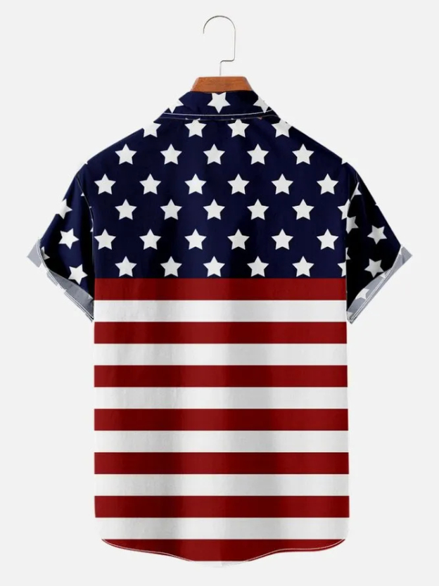 Men's Plus Size Casual American Flag Day