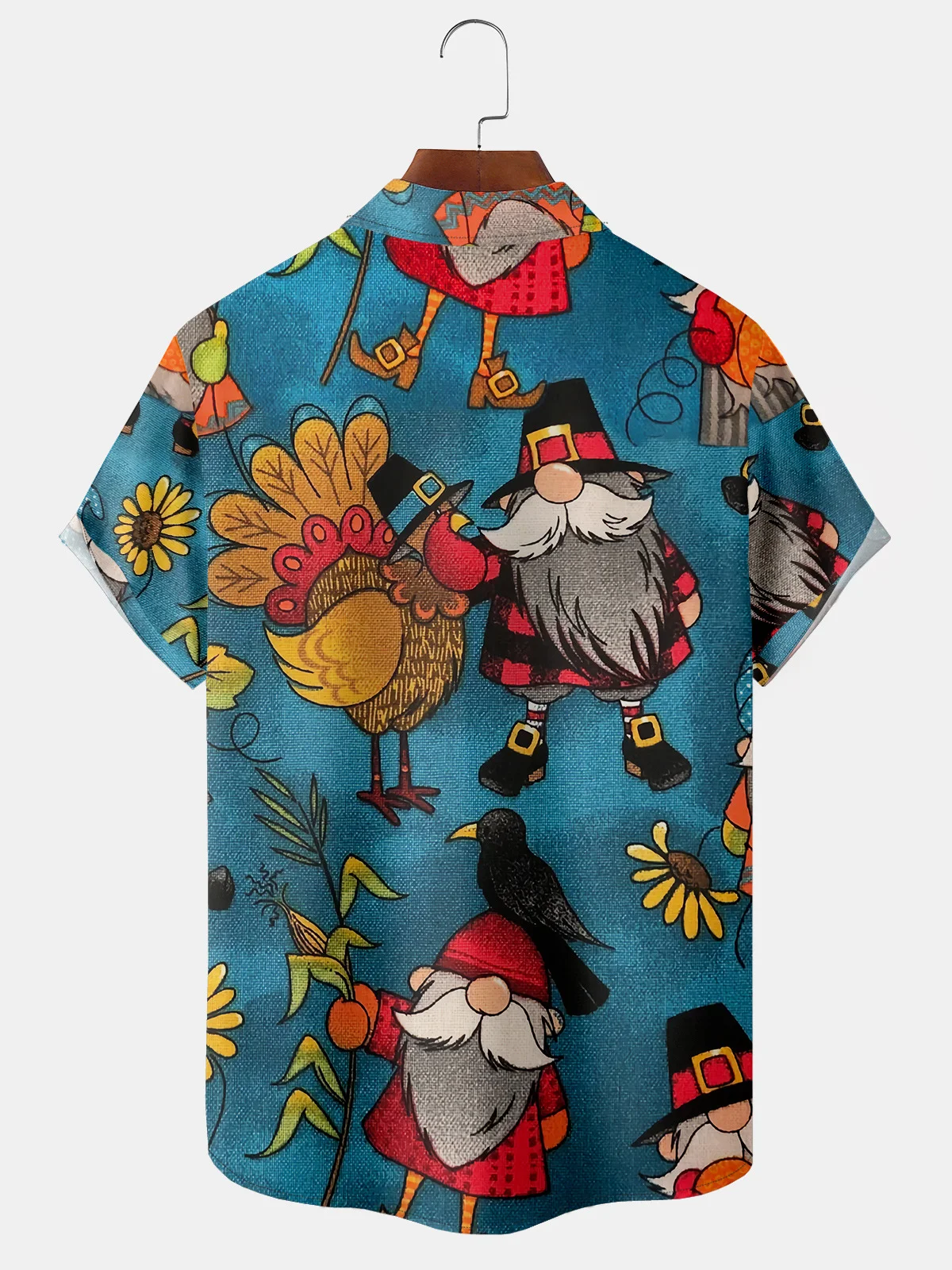 Men's Casual Comfortable Thanksgiving Turkey Short Sleeve Shirt