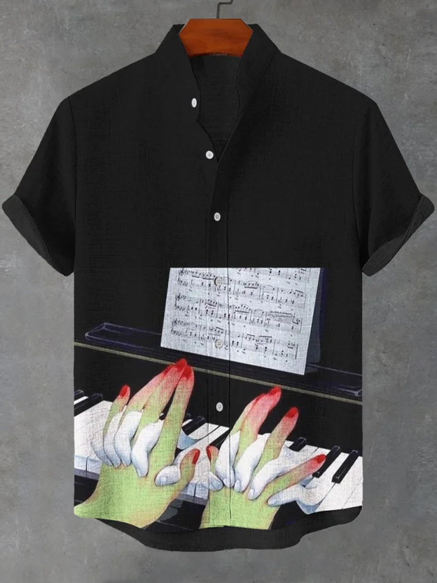 Men's Retro Halloween Short Sleeve Shirt