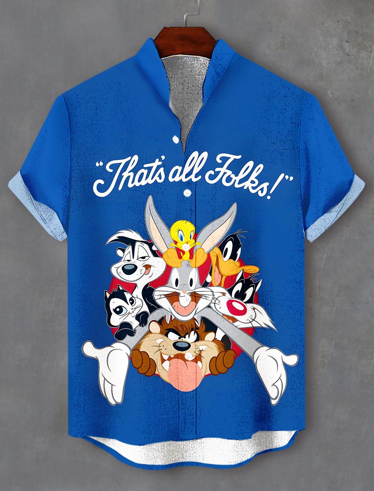 Men's Retro Cartoon Graphic Short Sleeve Shirt