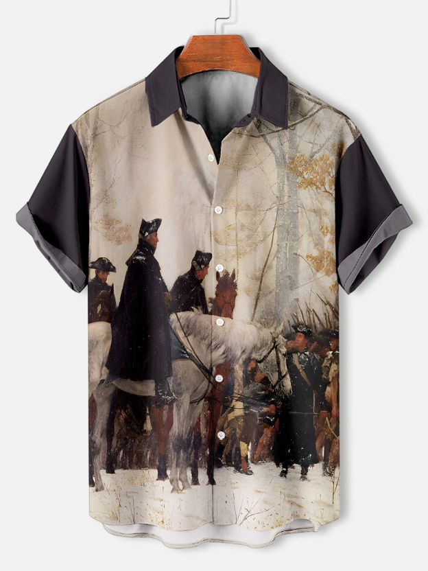 Men's American Revolutionary War Illustration short sleeve shirt