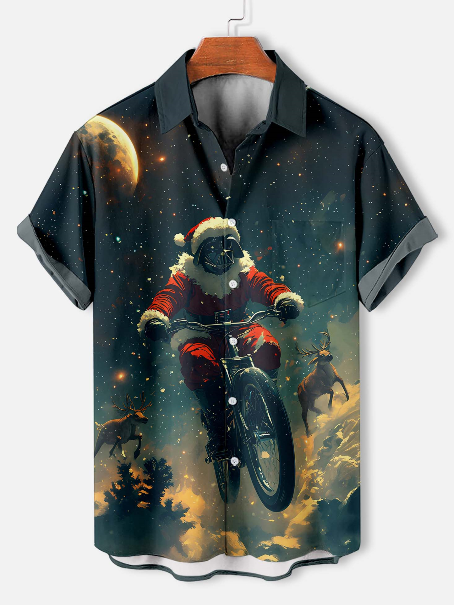 Men's Classic Movie Christmas Graphic Short Sleeve Shirt