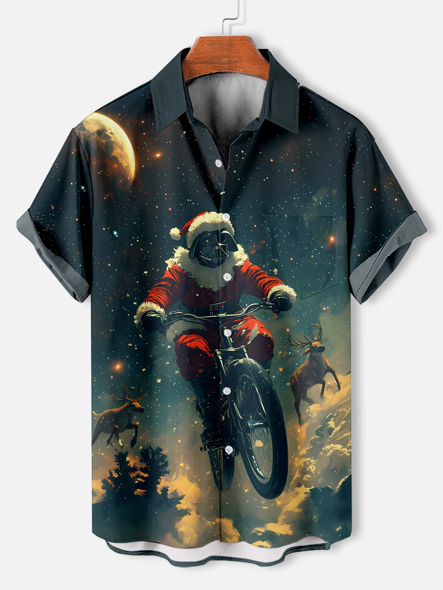 Men's Classic Movie Christmas Graphic Short Sleeve Shirt