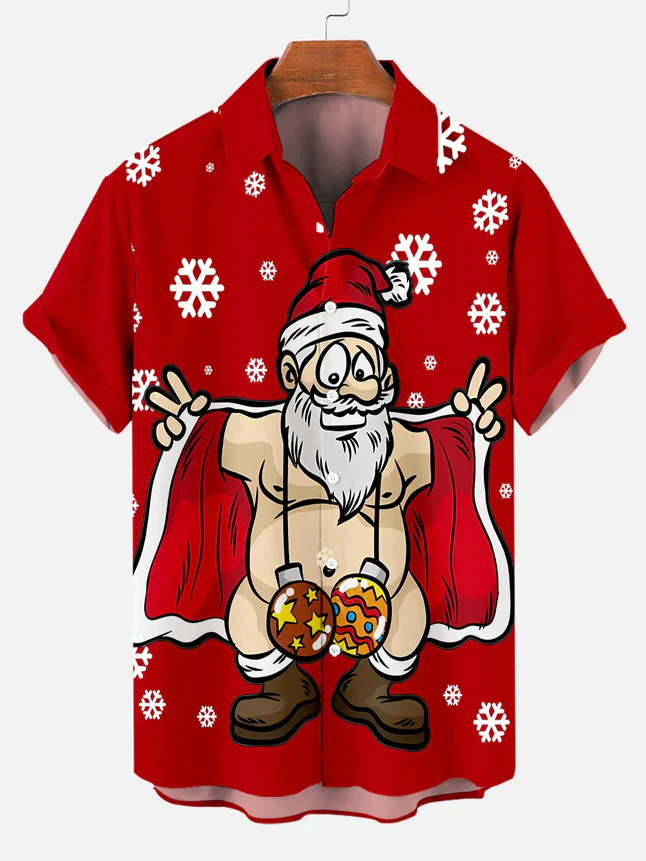 Men's Christmas Funny Graphic Short Sleeve Shirt