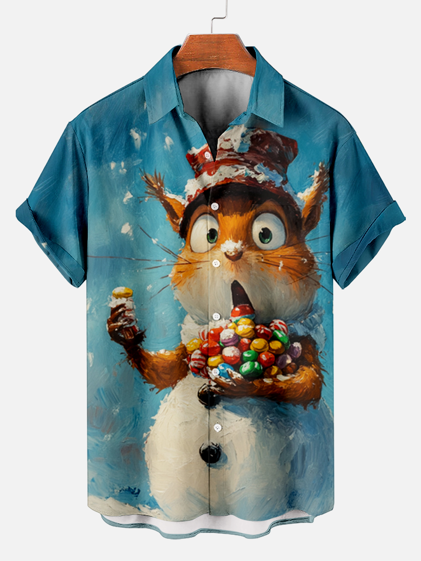 Men's Fun Cartoon Graphic Short Sleeve Shirt