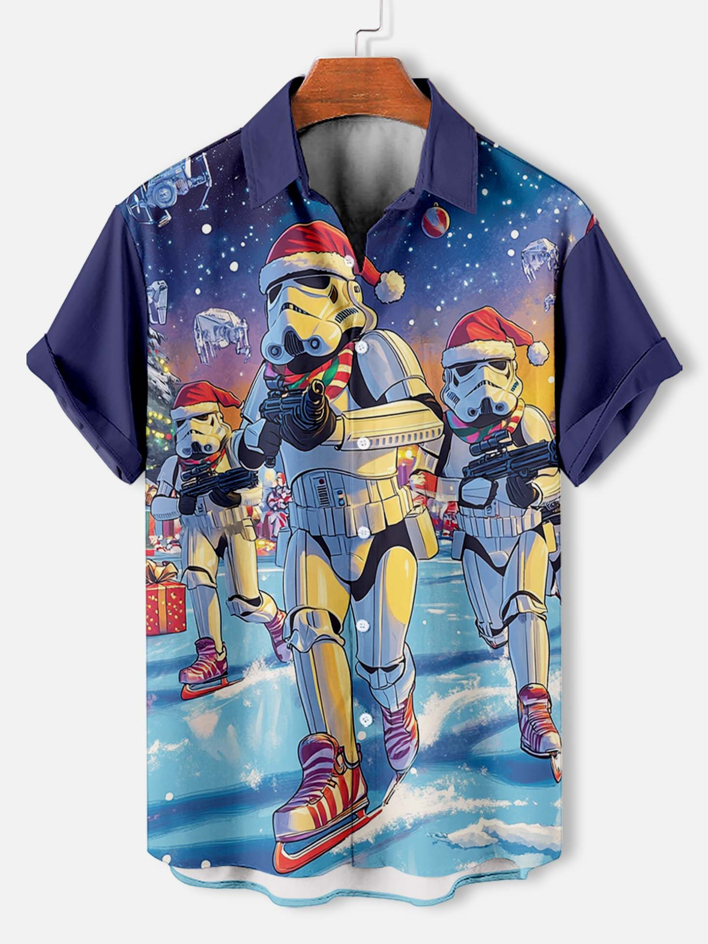 Men's Classic Movie Christmas Graphic Short Sleeve Shirt