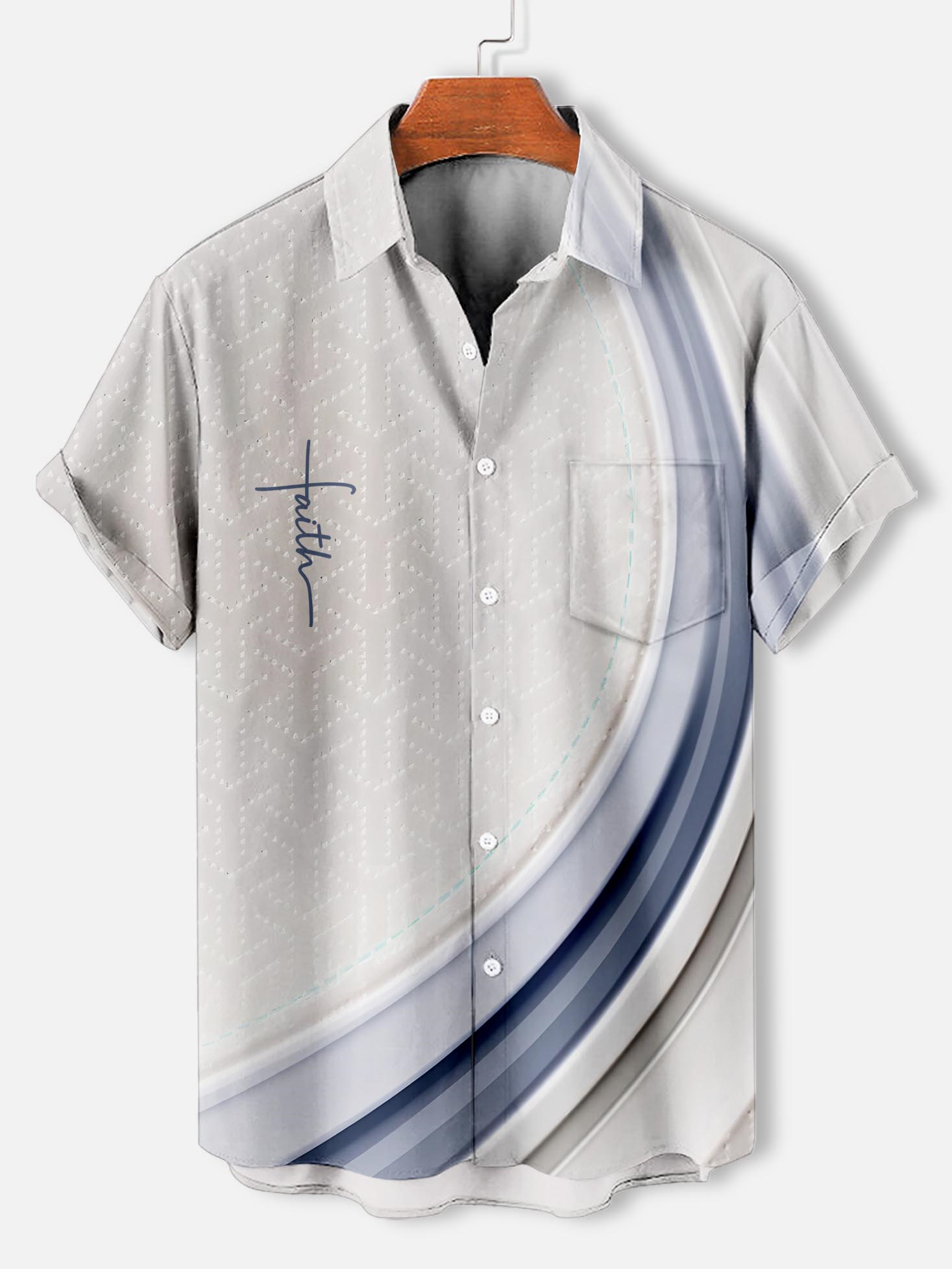 Men's faith-themed short-sleeved shirt