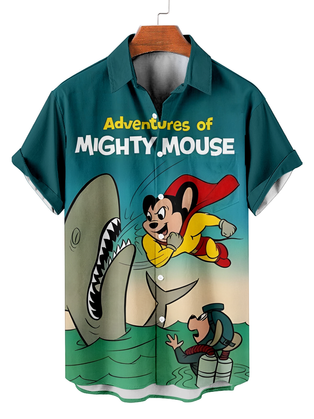 Classic Cartoon pattern short sleeved shirt