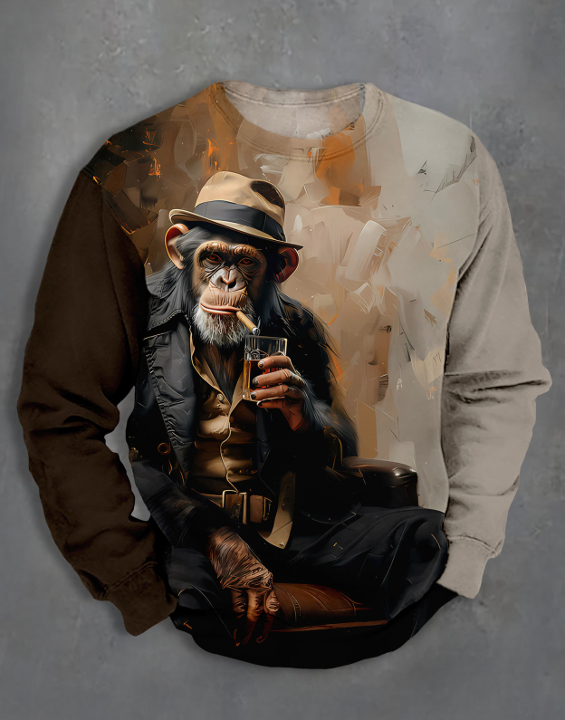 Men's Casual Classic Movie Graphic Long Sleeve Sweater