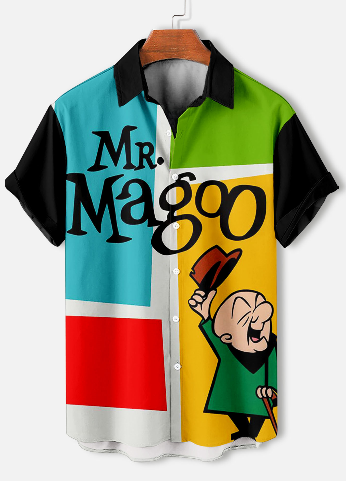 Men's Classic Retro Cartoon Comic Mister magoo Short Sleeve Shirt
